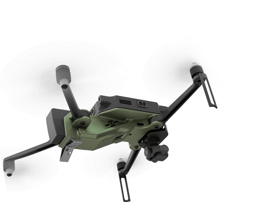 The Celestix Robotics drone in flight, seen from below
